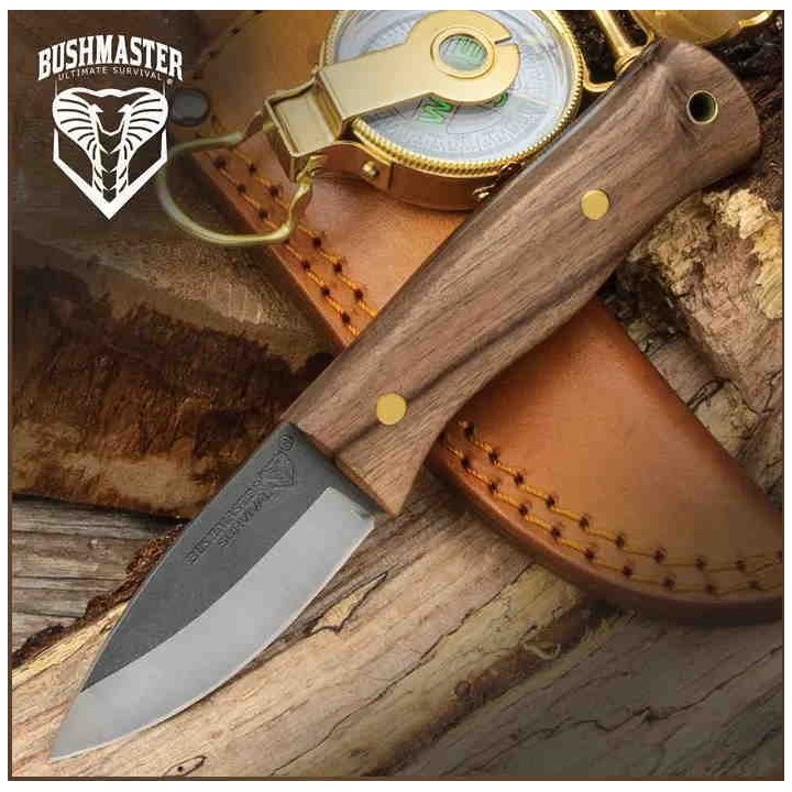 Couteau Bushmaster Bantam Bushcrafter Lame Acier Carbone 1095 Etui Cuir United Cutlery UC3483 - Livraison Gratuite