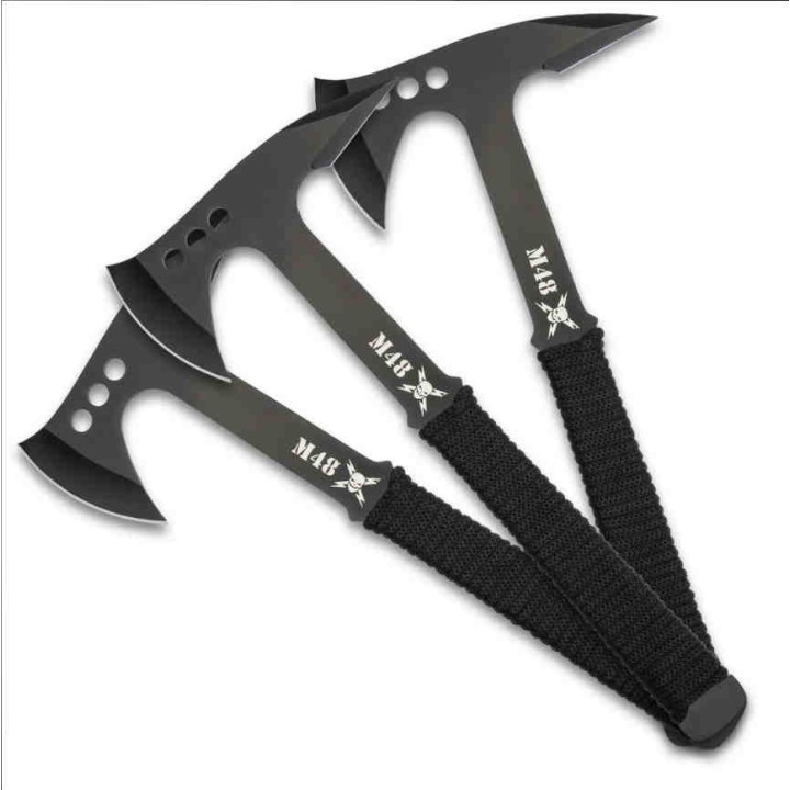 Lot de 3 Haches de Lancer United Cutlery M48 Throwing Axe Set Acier 3Cr13 Etui Nylon UC3490 - Livraison Gratuite