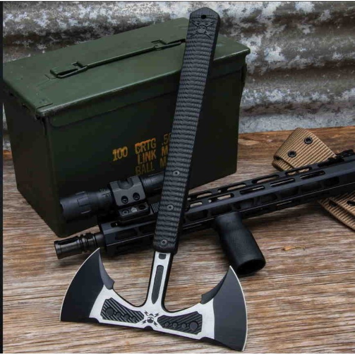 Hache United Cutlery M48 Liberator Double Headed Infantry Tomahawk Acier Inox Etui Nylon UC3429 - Livraison Gratuite