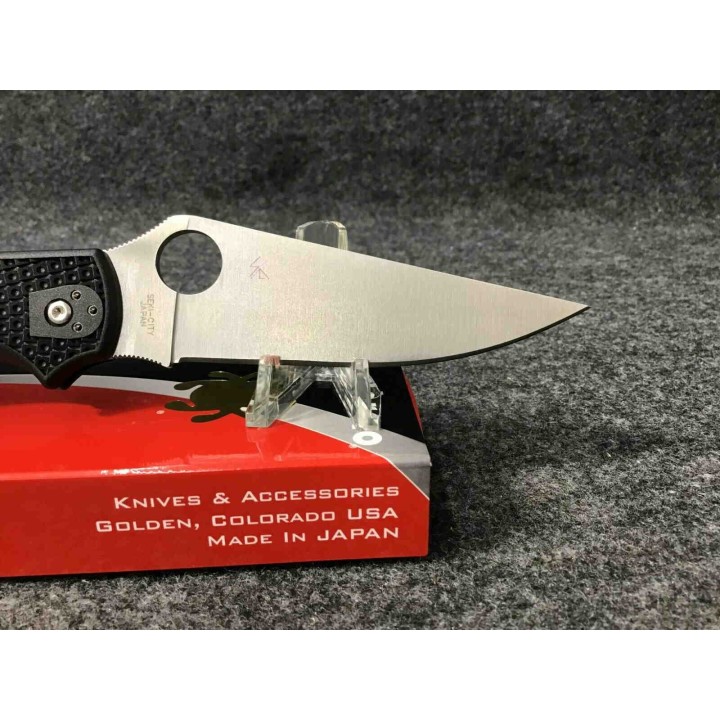 Couteau Spyderco Stretch 2 XL Plain Lame Acier VG-10 Manche FRN Lockback Made In Japan SC258PBK - Livraison Gratuite