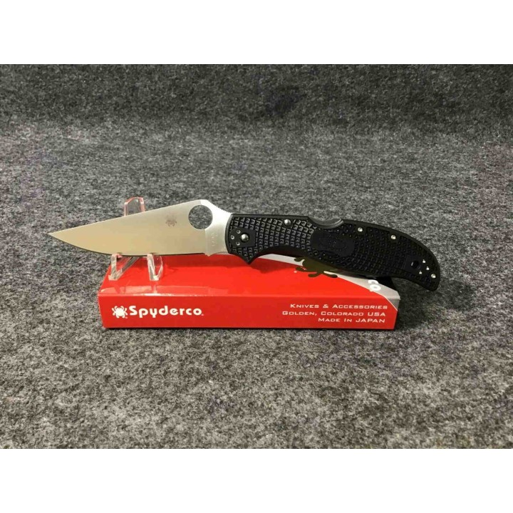 Couteau Spyderco Stretch 2 XL Plain Lame Acier VG-10 Manche FRN Lockback Made In Japan SC258PBK - Livraison Gratuite