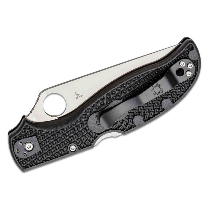 Couteau Spyderco Stretch 2 XL Part Serrated Lame Acier VG-10 Manche FRN Lockback Made In Japan SC258PSBK - Livraison Gratuite