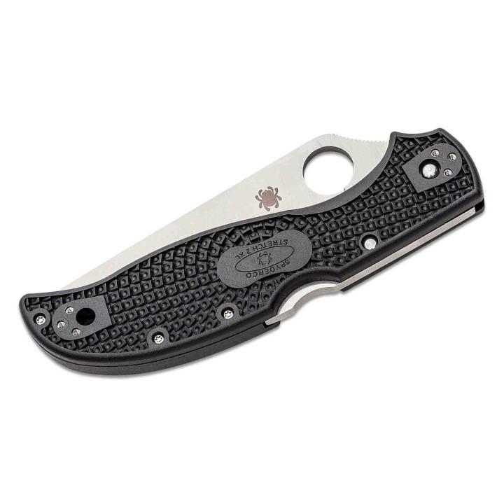 Couteau Spyderco Stretch 2 XL Part Serrated Lame Acier VG-10 Manche FRN Lockback Made In Japan SC258PSBK - Livraison Gratuite