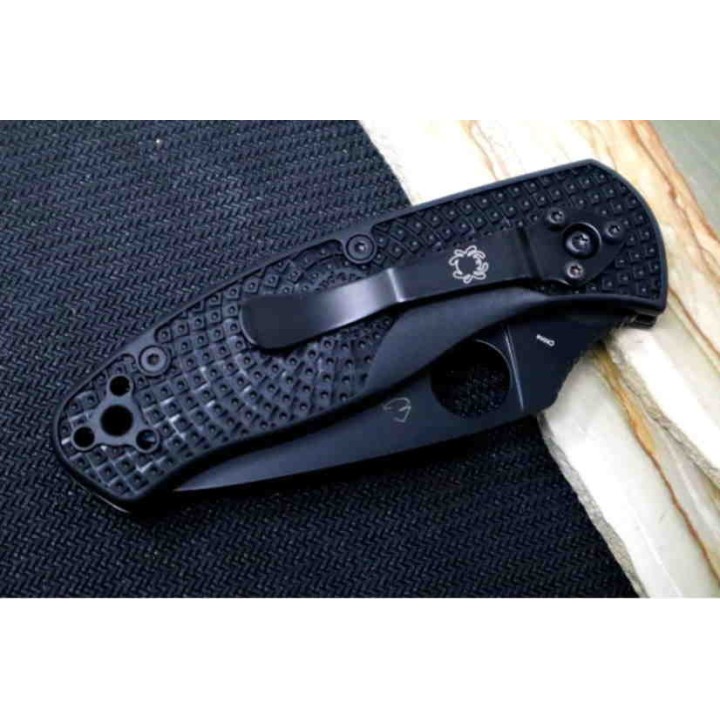 Couteau Spyderco Persistence Black Lightweight Lame Acier 8Cr13Mov Manche FRN Linerlock SC136PBBK - Livraison Gratuite