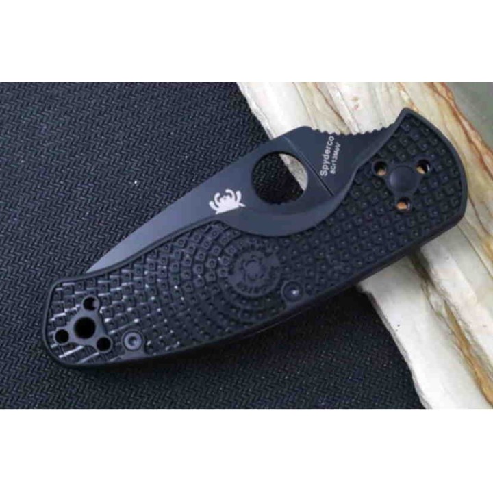 Couteau Spyderco Persistence Black Lightweight Lame Acier 8Cr13Mov Manche FRN Linerlock SC136PBBK - Livraison Gratuite