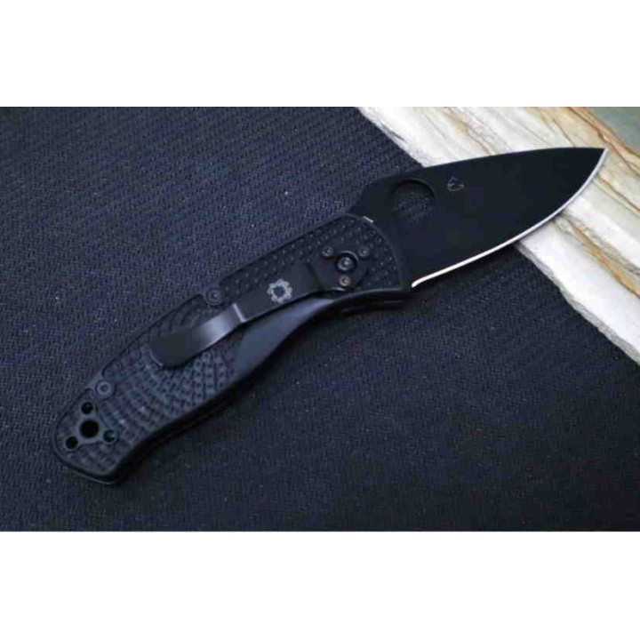 Couteau Spyderco Persistence Black Lightweight Lame Acier 8Cr13Mov Manche FRN Linerlock SC136PBBK - Livraison Gratuite