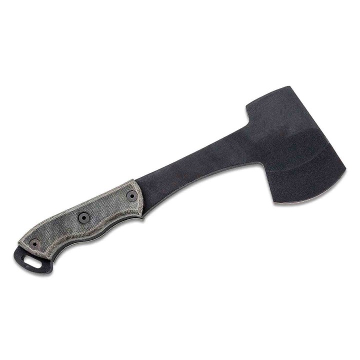 Hache Ontario Camp Plus Hatchet Lame Acier Carbone 1075 Manche Micarta Etui CUir Made USA ON4230 - Livraison Gratuite