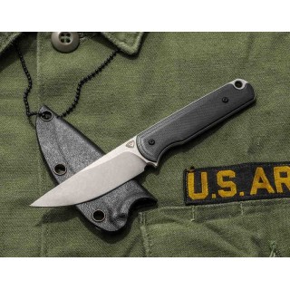 Couteau Ferrum Forge Lackey Black Lame Acier 9Cr18MoV Manche G10 Etui Kydex FF0019CR - Livraison Gratuite