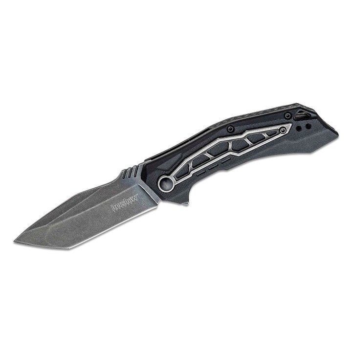 Couteau Kershaw Flatbed Tanto A/O Lame Acier 8Cr13MoV Manche GFN Linerlock Clip KS1376 - Livraison Gratuite