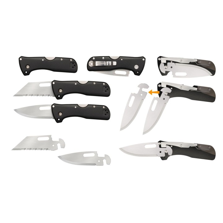 Couteau Cold Steel Click-N-Cut 2 Lames Interchangeables Manche ABS Tri-Ad lock CS40BA - Livraison Gratuite