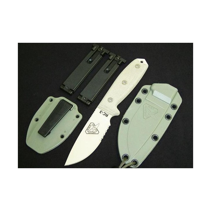 RAT Cutlery RC-3 Desert Tan Serrated Knife COUTEAU RC3SDT