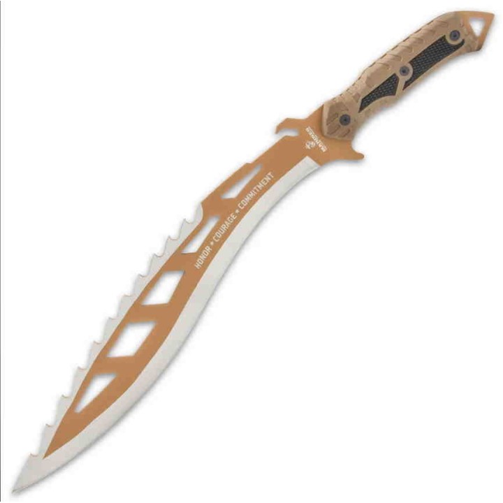 Machette USMC Desert Ops Sawback Kukri Lame Acier Inox Manche ABS Etui Nylon UC3506 - Livraison Gratuite