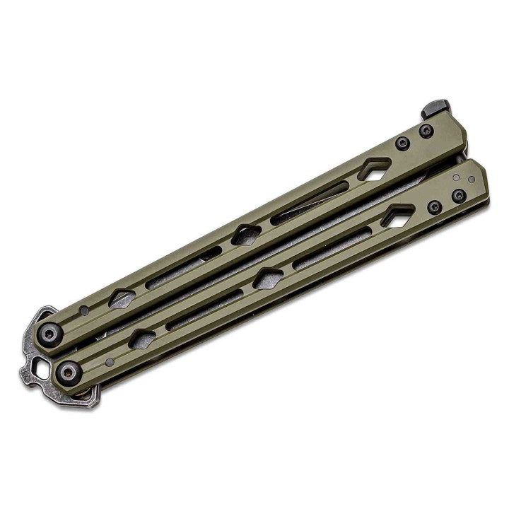 Couteau Kershaw Lucha Balisong Butterfly Stonewash Lame Acier 14C28N Manche Green KIVT USA KS5150ODBW - Livraison Gratuite