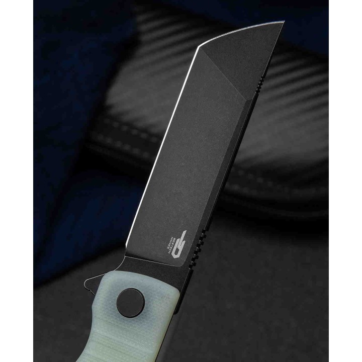 Couteau Bestech Titan Jade D2 Lame Tanto Acier D2 Manche G10 IKBS Linerlock Clip BTKG49A4 - Livraison Gratuite