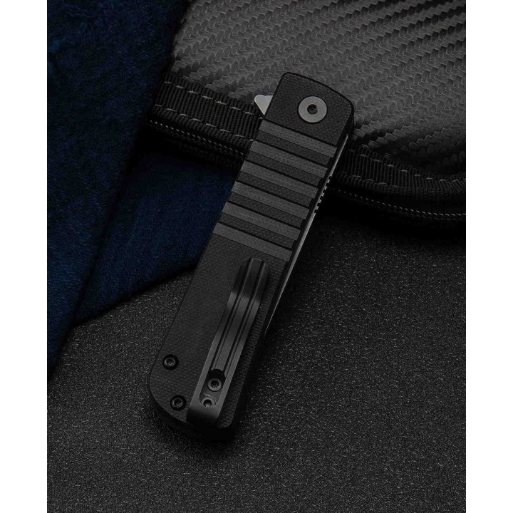 Couteau Bestech Titan Black D2 Lame Tanto Acier D2 Manche G10 IKBS Linerlock Clip BTKG49A5 - Livraison Gratuite