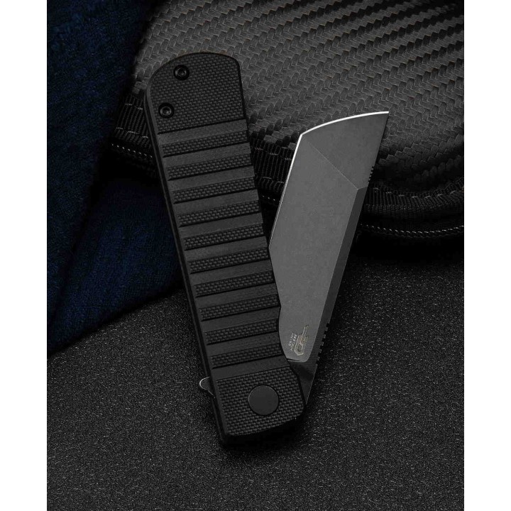 Couteau Bestech Titan Black D2 Lame Tanto Acier D2 Manche G10 IKBS Linerlock Clip BTKG49A5 - Livraison Gratuite
