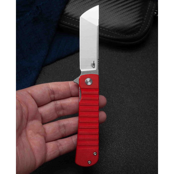 Couteau Bestech Titan Red Lame Tanto Acier D2 Manche G10 IKBS Linerlock Clip BTKG49A3 - Livraison Gratuite