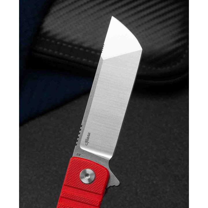 Couteau Bestech Titan Red Lame Tanto Acier D2 Manche G10 IKBS Linerlock Clip BTKG49A3 - Livraison Gratuite