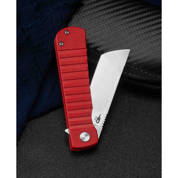 Couteau Bestech Titan Red Lame Tanto Acier D2 Manche G10 IKBS Linerlock Clip BTKG49A3 - Livraison Gratuite