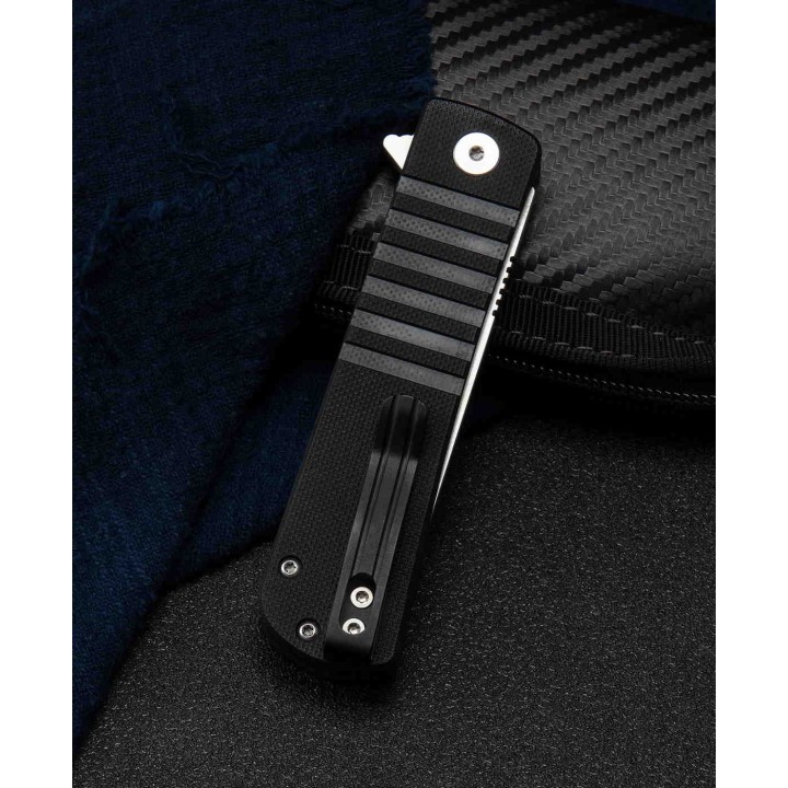 Couteau Bestech Titan Black Lame Tanto Acier D2 Manche G10 IKBS Linerlock Clip BTKG49A1 - Livraison Gratuite