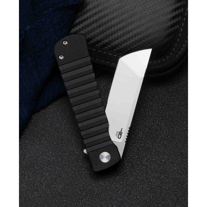 Couteau Bestech Titan Black Lame Tanto Acier D2 Manche G10 IKBS Linerlock Clip BTKG49A1 - Livraison Gratuite