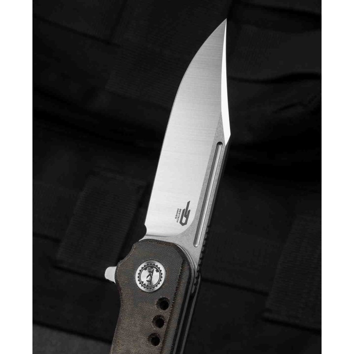 Couteau Bestech Syntax Green Lame Acier 154CM Manche Micarta IKBS Linerlock Clip BTKG41E - Livraison Gratuite