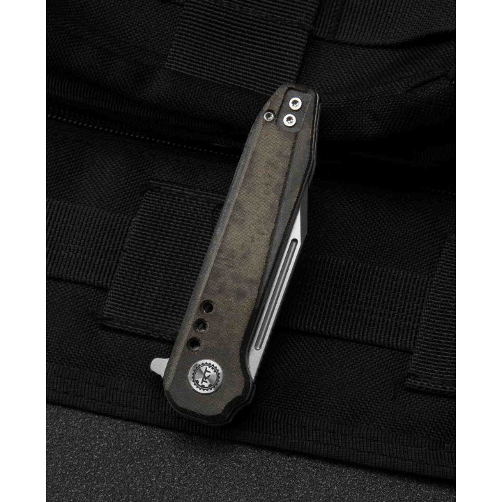Couteau Bestech Syntax Green Lame Acier 154CM Manche Micarta IKBS Linerlock Clip BTKG41E - Livraison Gratuite
