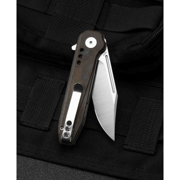 Couteau Bestech Syntax Green Lame Acier 154CM Manche Micarta IKBS Linerlock Clip BTKG41E - Livraison Gratuite