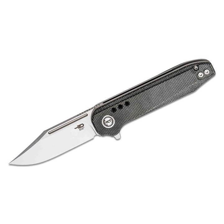 Couteau Bestech Syntax Black Lame Acier 154CM Manche Micarta IKBS Linerlock Clip BTKG41D - Livraison Gratuite