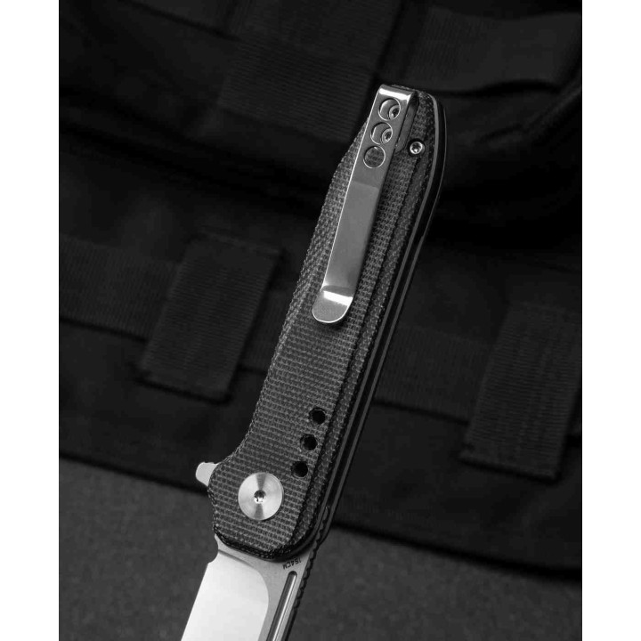 Couteau Bestech Syntax Black Lame Acier 154CM Manche Micarta IKBS Linerlock Clip BTKG41D - Livraison Gratuite