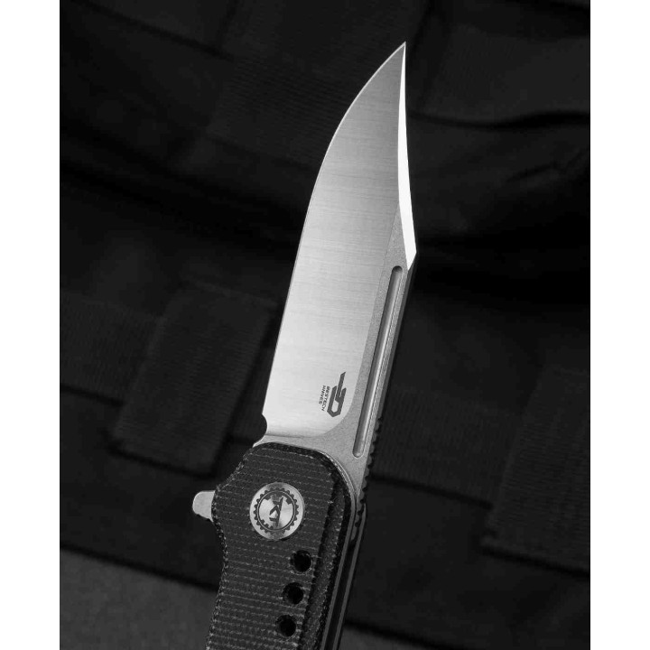 Couteau Bestech Syntax Black Lame Acier 154CM Manche Micarta IKBS Linerlock Clip BTKG41D - Livraison Gratuite
