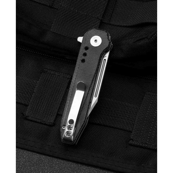 Couteau Bestech Syntax Black Lame Acier 154CM Manche Micarta IKBS Linerlock Clip BTKG41D - Livraison Gratuite
