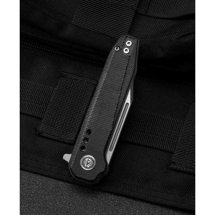 Couteau Bestech Syntax Black Lame Acier 154CM Manche Micarta IKBS Linerlock Clip BTKG41D - Livraison Gratuite