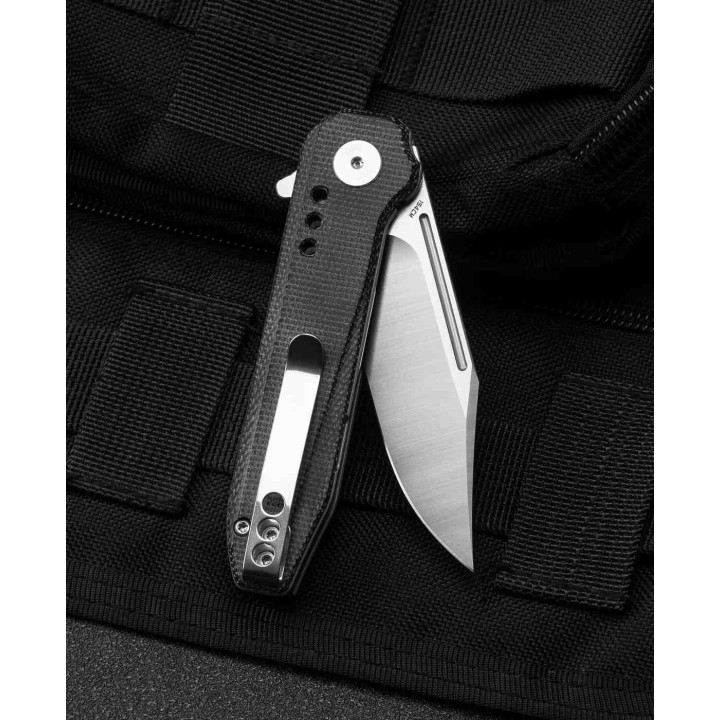 Couteau Bestech Syntax Black Lame Acier 154CM Manche Micarta IKBS Linerlock Clip BTKG41D - Livraison Gratuite