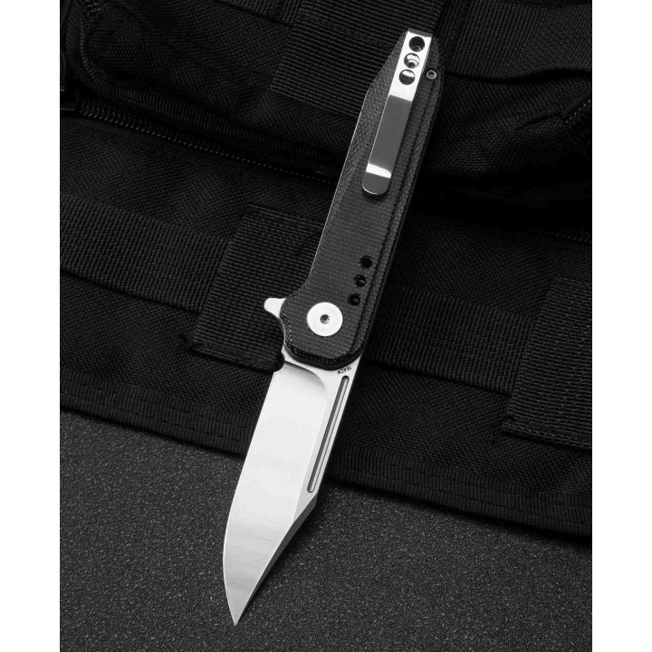 Couteau Bestech Syntax Black Lame Acier 154CM Manche Micarta IKBS Linerlock Clip BTKG41D - Livraison Gratuite