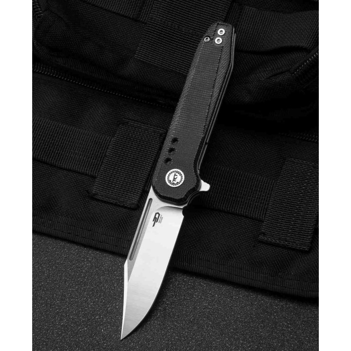Couteau Bestech Syntax Black Lame Acier 154CM Manche Micarta IKBS Linerlock Clip BTKG41D - Livraison Gratuite