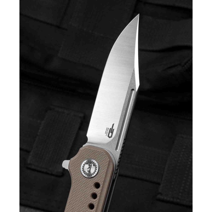Couteau Bestech Syntax Beige Lame Acier 154CM Manche G10 IKBS Linerlock Clip BTKG41B - Livraison Gratuite