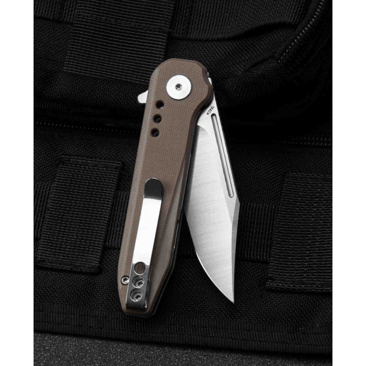 Couteau Bestech Syntax Beige Lame Acier 154CM Manche G10 IKBS Linerlock Clip BTKG41B - Livraison Gratuite