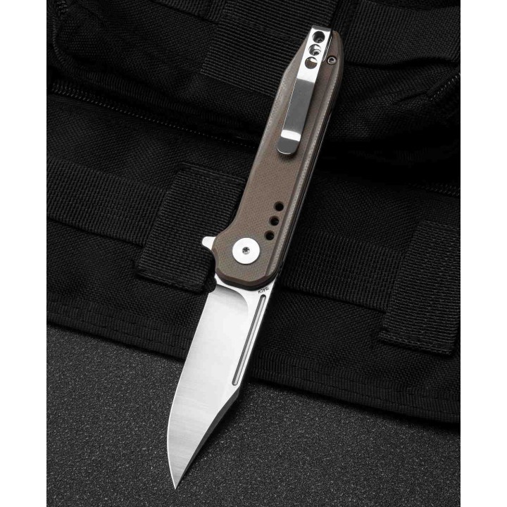 Couteau Bestech Syntax Beige Lame Acier 154CM Manche G10 IKBS Linerlock Clip BTKG41B - Livraison Gratuite