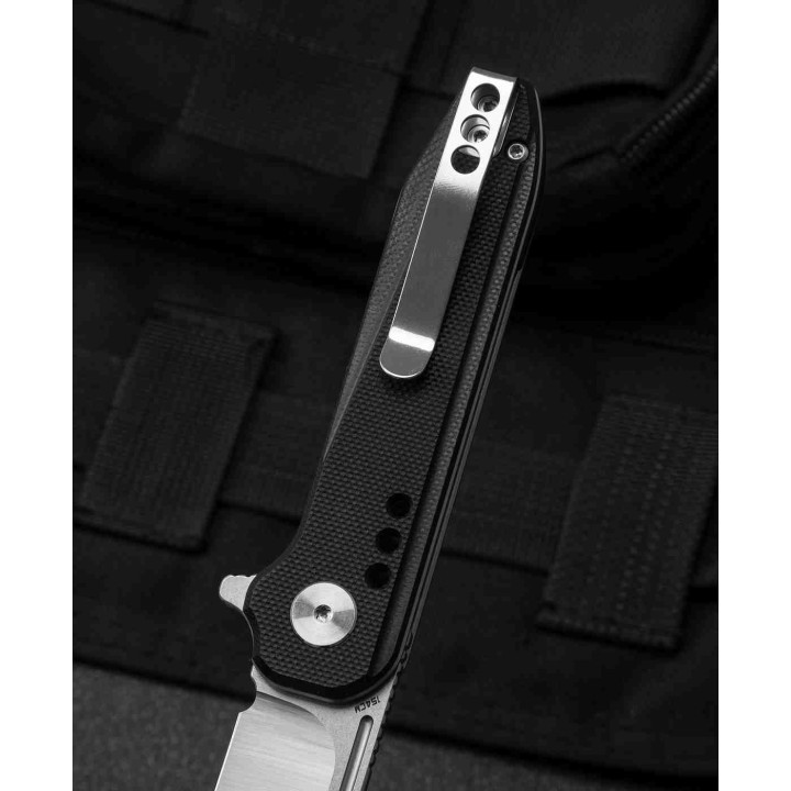 Couteau Bestech Syntax Black Lame Acier 154CM Manche G10 IKBS Linerlock Clip BTKG41A - Livraison Gratuite