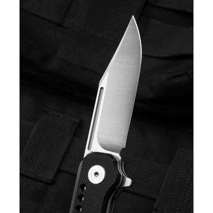 Couteau Bestech Syntax Black Lame Acier 154CM Manche G10 IKBS Linerlock Clip BTKG41A - Livraison Gratuite