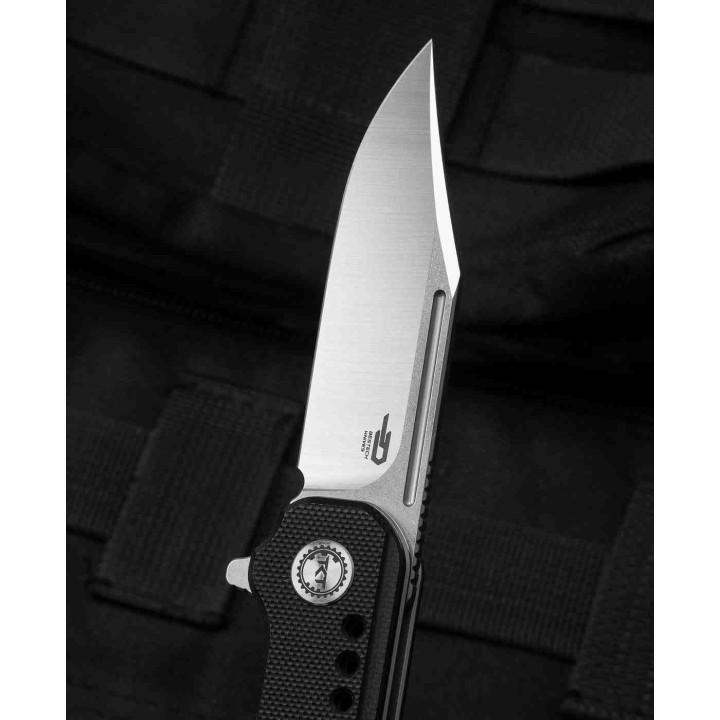 Couteau Bestech Syntax Black Lame Acier 154CM Manche G10 IKBS Linerlock Clip BTKG41A - Livraison Gratuite