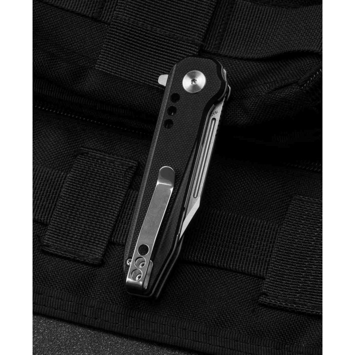 Couteau Bestech Syntax Black Lame Acier 154CM Manche G10 IKBS Linerlock Clip BTKG41A - Livraison Gratuite