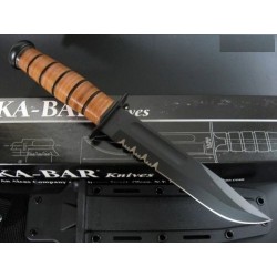 Couteau Tactical KABAR Serrated Ka-Bar U.S. Army Fighting Carbone 1095 Etui Kydex Made In USA KA5019 - Livraison Gratuite