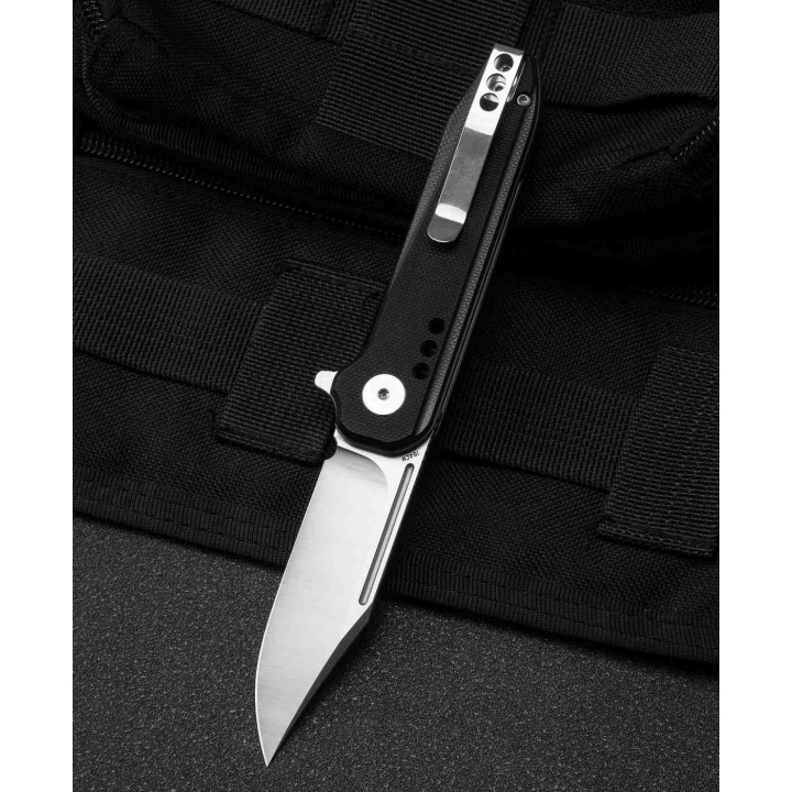 Couteau Bestech Syntax Black Lame Acier 154CM Manche G10 IKBS Linerlock Clip BTKG41A - Livraison Gratuite