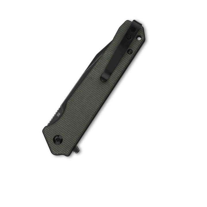 Couteau QSP Mamba V2 Green Lame Acier D2 Black Manche Micarta IKBS Linerlock Clip QS111I2 - Livraison Gratuite
