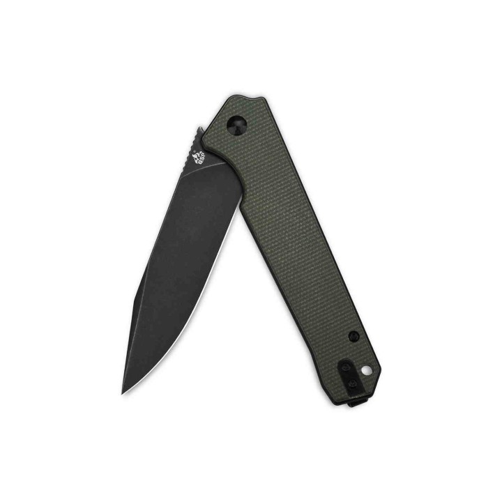 Couteau QSP Mamba V2 Green Lame Acier D2 Black Manche Micarta IKBS Linerlock Clip QS111I2 - Livraison Gratuite
