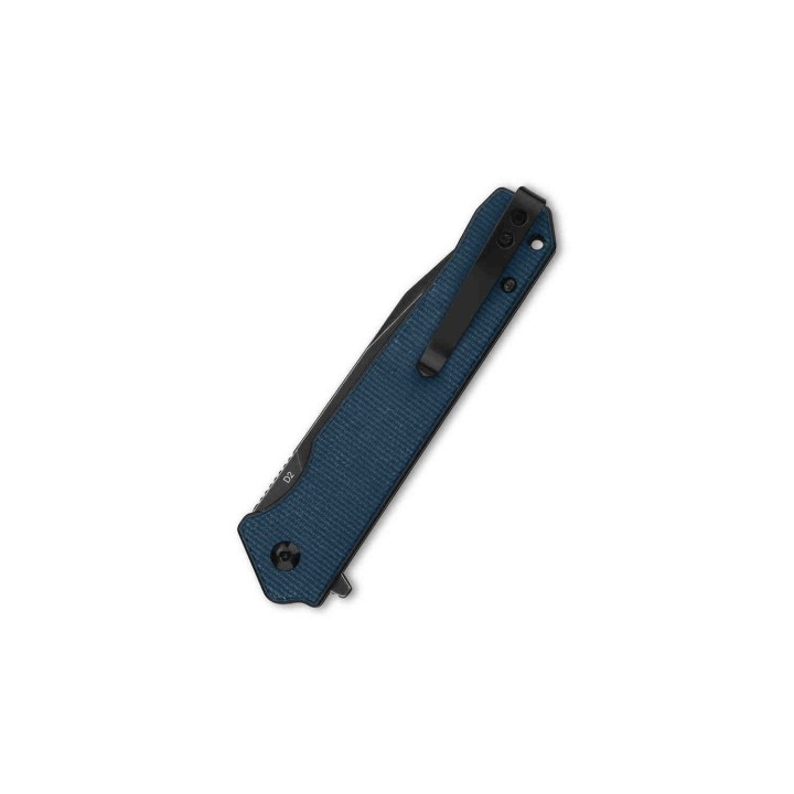 Couteau QSP Mamba V2 Blue Lame Acier D2 Black Manche Micarta IKBS Linerlock Clip QS111H2 - Livraison Gratuite