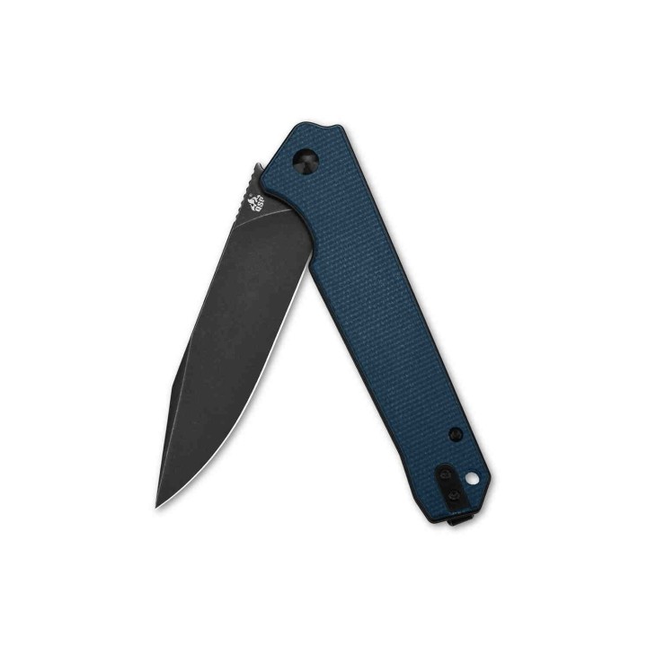Couteau QSP Mamba V2 Blue Lame Acier D2 Black Manche Micarta IKBS Linerlock Clip QS111H2 - Livraison Gratuite