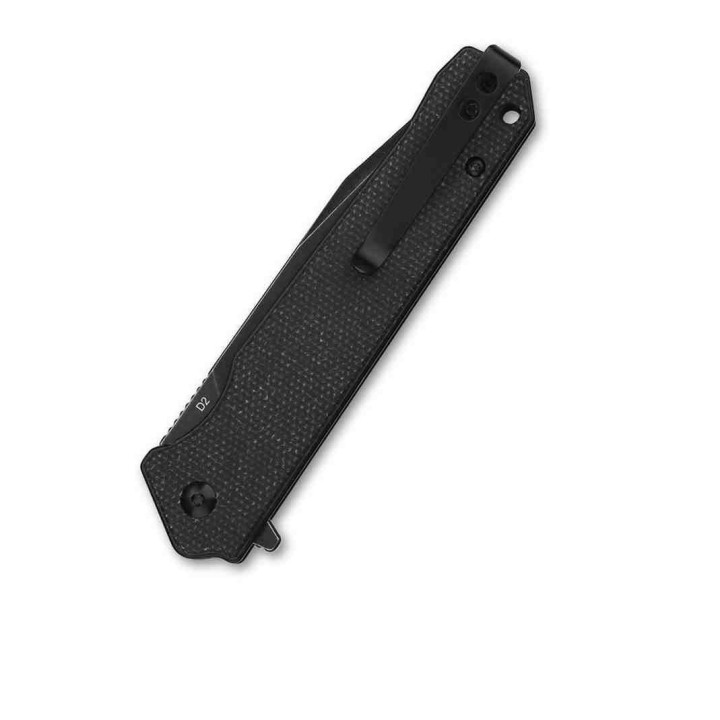 Couteau QSP Mamba V2 Black Lame Acier D2 Black Manche Micarta IKBS Linerlock Clip QS111G2 - Livraison Gratuite